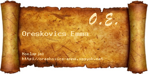 Oreskovics Emma névjegykártya